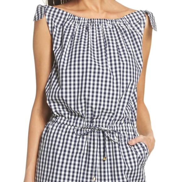 NWT Tory Burch Gingham Check Romper - Large - Picture 2 of 8